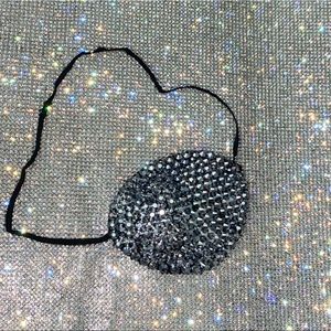 Silver Platinum Rhinestone Fancy Eye Patch